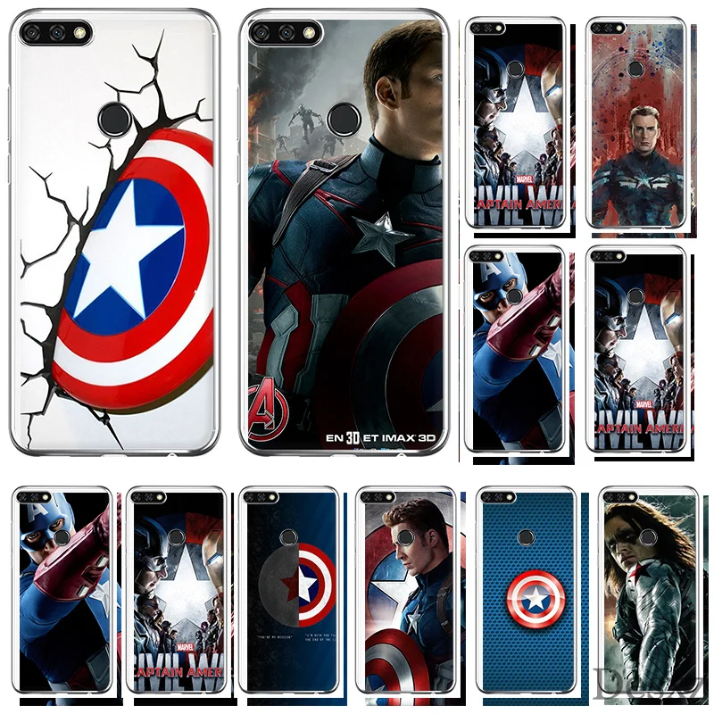 

Captain America Phone Case Cover For Huawei Honor 6A 7A 7C 6C 7X Pro 8 8X 9 10 Lite Play