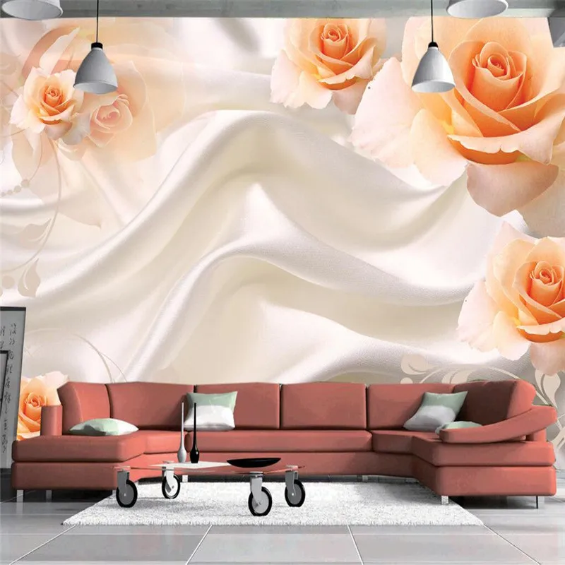 

modern wallpaper-3d background large painting Line art silk roses murales de pared hotel badroom wall mural for living room