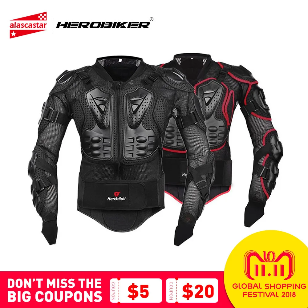 HEROBIKER Motorcycle Jacket Full Body Armor Equipement Motocross Off-Road Protector Protective Gear Clothing S/M/L/XL/XXL/XXXL