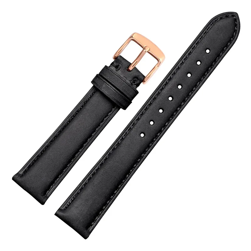 WOCCI Watch Band-винтажный кожаный ремешок для часов, выбор цвета и ширины(18 мм, 19 мм, 20 мм, 21 мм или 22 мм), Пряжка из розового золота