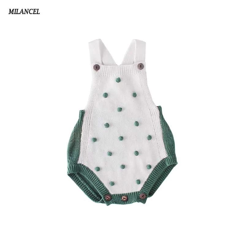 Online MILANCEL 2019 ropa de bebé de punto para niñas bodysuits body sin mangas para bebé monos bonitos para niñas