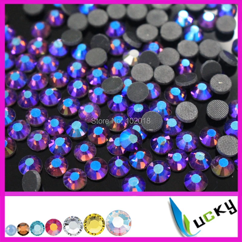 

Free shipping 1440pcs 2014 new design 10ss iron on crystals Amethyst ab color hotfix rhinestones good water and heat test