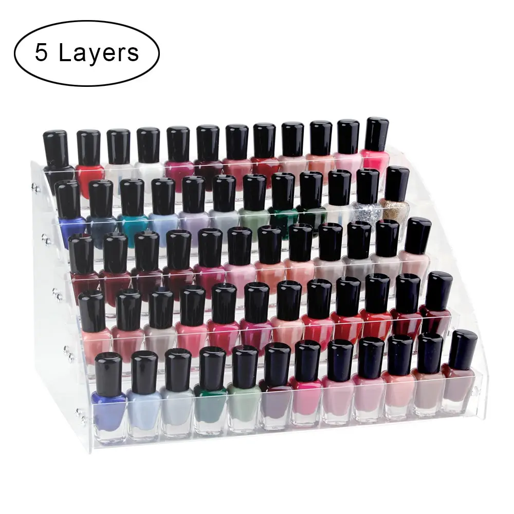 

1 To 7 Tier Cosmetics Nail Polish Rack Holder Nail Art Accessories and Tools Acrylic Display Stand Case Storage Makeup Organizer