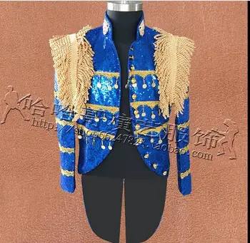 

HOT ! New men's sequins suits tuxedo bars tails men's singers DJ personality suits coat singer clothing /S-XXXL