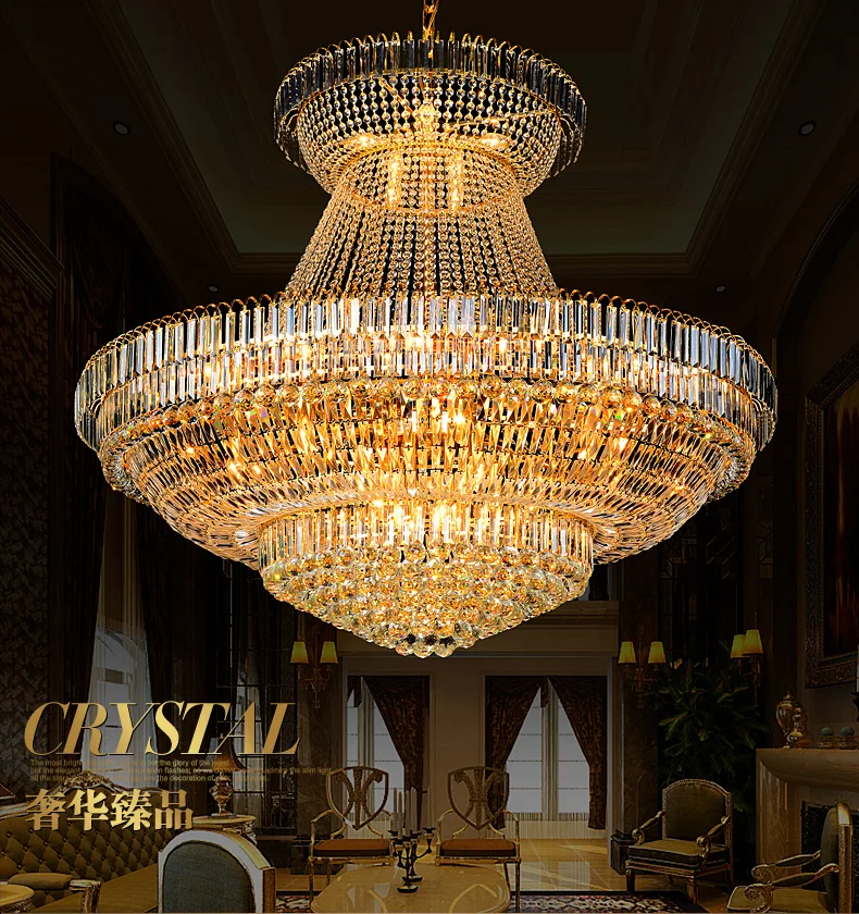 

Free Shipping LED modern luxury crystal chandelier lights dining room parlor hall foyer lobby restaurant drop lights 140cm*120cm