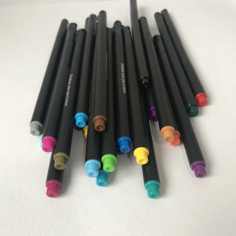 12 цветов, набор ручек с тонким вкладышем, художественное Рисование маркером, красочные ручки с жидкими чернилами, креативные ручки для рисования, канцелярские принадлежности, школьные принадлежности, крючок