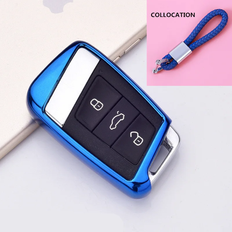 

New Soft TPU Key Cover Case For Volkwagen Passat B8 VW Golf Gte For Skoda Superb A7 Car Holder Shell Car-Styling Key Protection