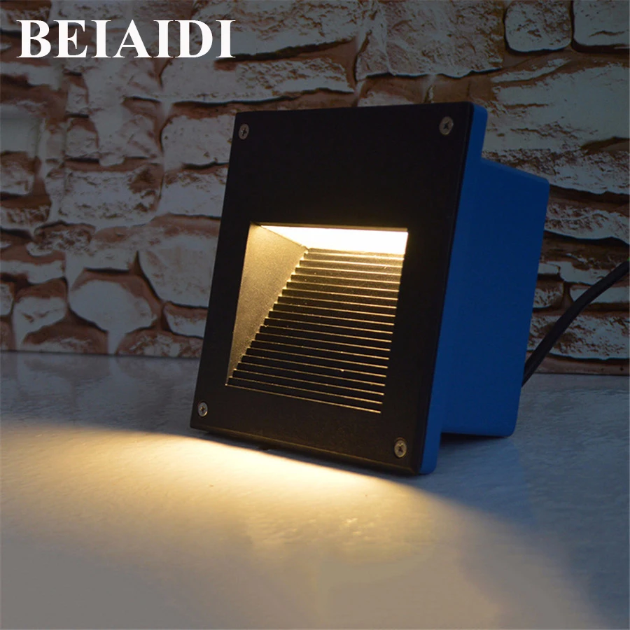 BEIAIDI водонепроницаемый алюминиевый светодиодный светильник для лестниц Встраиваемая светодиодная лампочка для подножки 160X160 мм садовое крыльцо настенный светильник Villia Path Footlight
