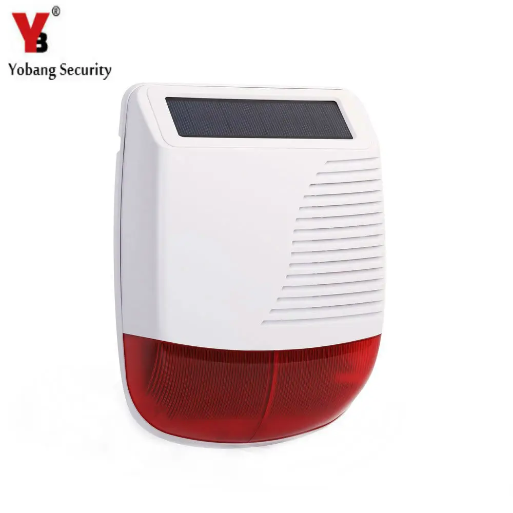 Yobang безопасности приложение управления 3g GSM wifi домашней системы охранной сигнализации солнечной энергии сирена IP камера газ Дым пожарный датчик - Цвет: solar siren