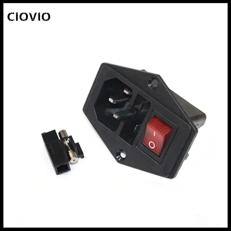 CIOVIO 10 шт. 10A 250В 3pin AC Розетка клавишный выключатель питания 25В кнопочный