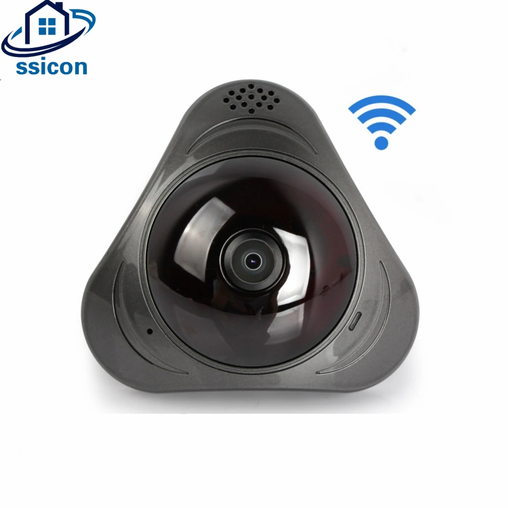 

SSICON 1.44mm Lens 360 Degree 1.3MP Wireless 3D VR Camera WIFI 960P Fisheye Panorama WI-FI Camera Support TF Card Slot IR 10M