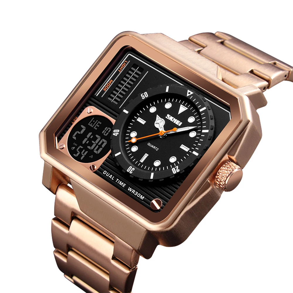 

SKMEI Men Digital Electronic Watch Stainless Steel Strap Watches Day Date Display Personality Alarm Watchs Relogio Masculino
