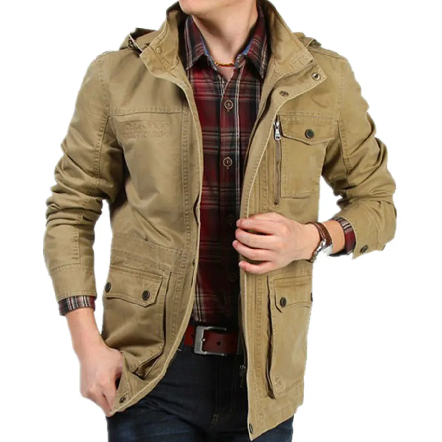 New Brand Men's Thin High Quality 100 Wahsed Cotton Spring Autumn