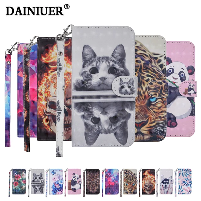 DAINIUER для Samsung S5 S6 S7 Edge S8 S9 A3 A5 A6 плюс J3 J4 J6 PRO 2018 кожаный чехол панда Coque крышка