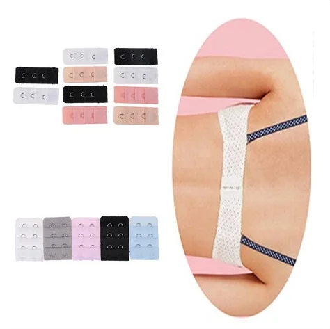 Ladies Bra Extender 3 Rows 2 Hooks Or 1 Rows 3 Hooks Soft Nylon Clasp Extension Elastic On Strap Bra Band