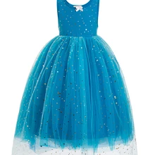 Delux/платье принцессы Эльзы; костюм на Хэллоуин; наряд Анны, снежинок, королевы; голубое платье для девочек; подарок на Рождество, день рождения