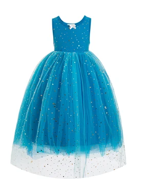 

Delux Elsa dress princess costume Halloween outfit anna snowflake queen cosplay blue girl gown christmas birthday gift