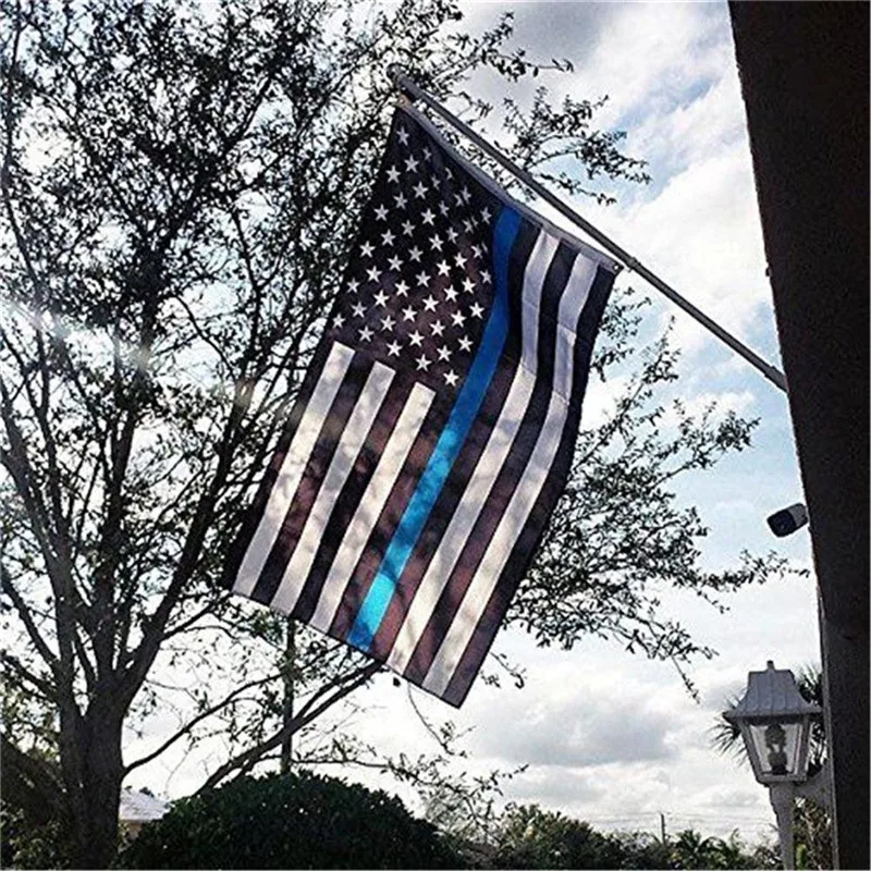 US Police Thin Blue Line Stripe Flag 3'x5' Support Police & Law ...