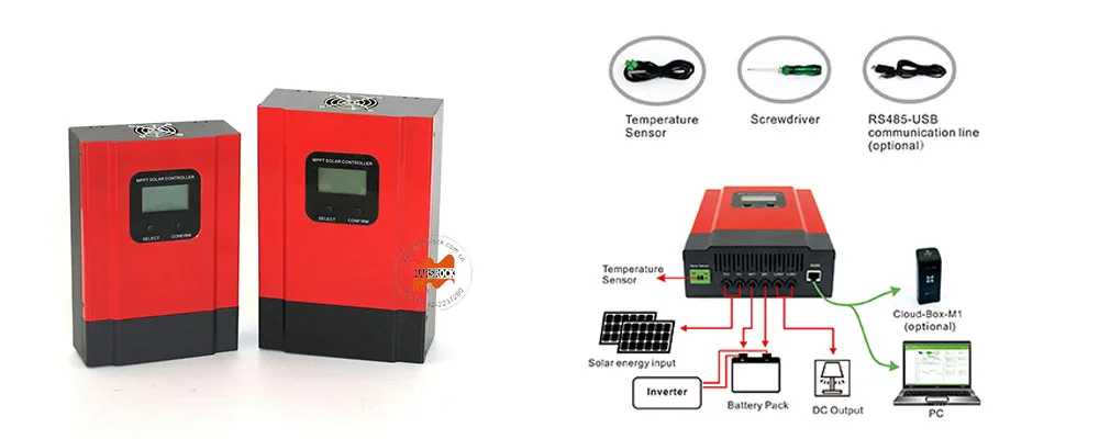 40A smart mppt Солнечный контроллер для 12 V, 24 V, 36 V, 48V PV системы с RS485 функция связи