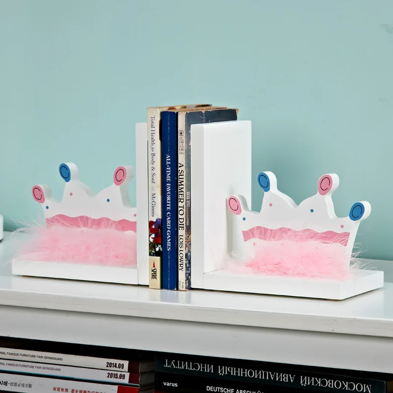 Home Decoration Brand Kids Crown Design Bookends Book Ends Shelf Crown Design Bookends Book Ends Shelf