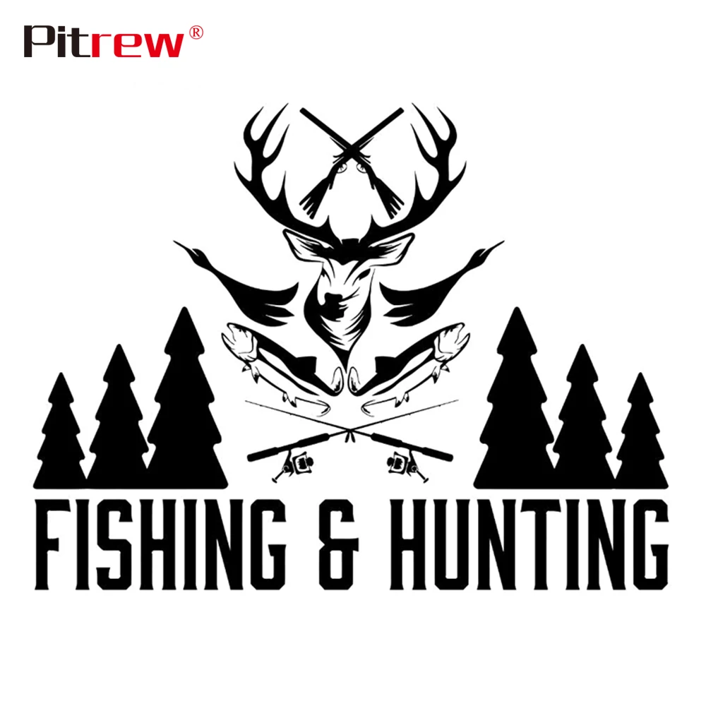 

1PC High Quality 17.8*13.7cm Fishing Hunting Shop Hunter Fisherman Vinyl Stickers Decals