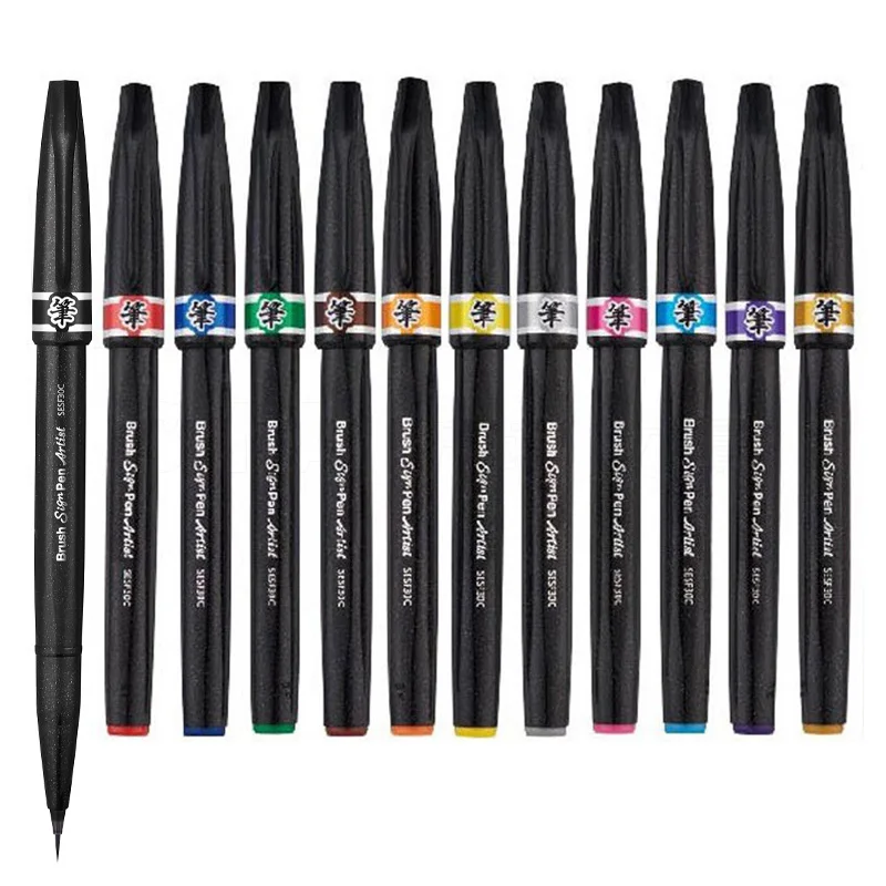 Авторучка авторучка Pentel Акварельная мягкая настоящая кисть кончик