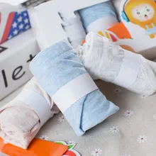 Хлопковое милое дышащее мягкое однотонное нижнее белье с принтом для маленьких мальчиков, трусики для тренировок, хлопковые детские трусики, комплект