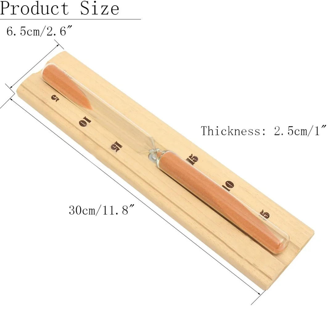 1 x Pine Wood 140º C Sauna Thermometer 15 Minutes Hourglass Sand Timer Clock Bath