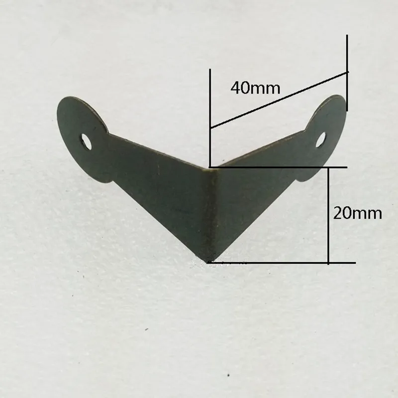 Antyczny brąz narożnik dekoracyjne ochraniacze biżuteria pudełko drewniane Case dekoracyjne nogi narożnik dla mebli, 40*20mm,12 sztuk