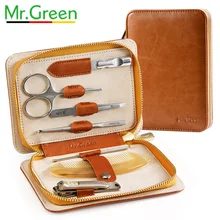 Mr Green 7 шт набор инструментов для нейл-арта, ножницы для кутикулы, клипер для ногтей, пилочка для кутикулы, пинцет для удаления волос в носу, средство для чистки ушей