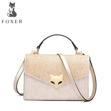 FOXER брендовая кожаная сумка новая сумка через плечо Европейская и американская мода маленькие вечерние посылка сумочка