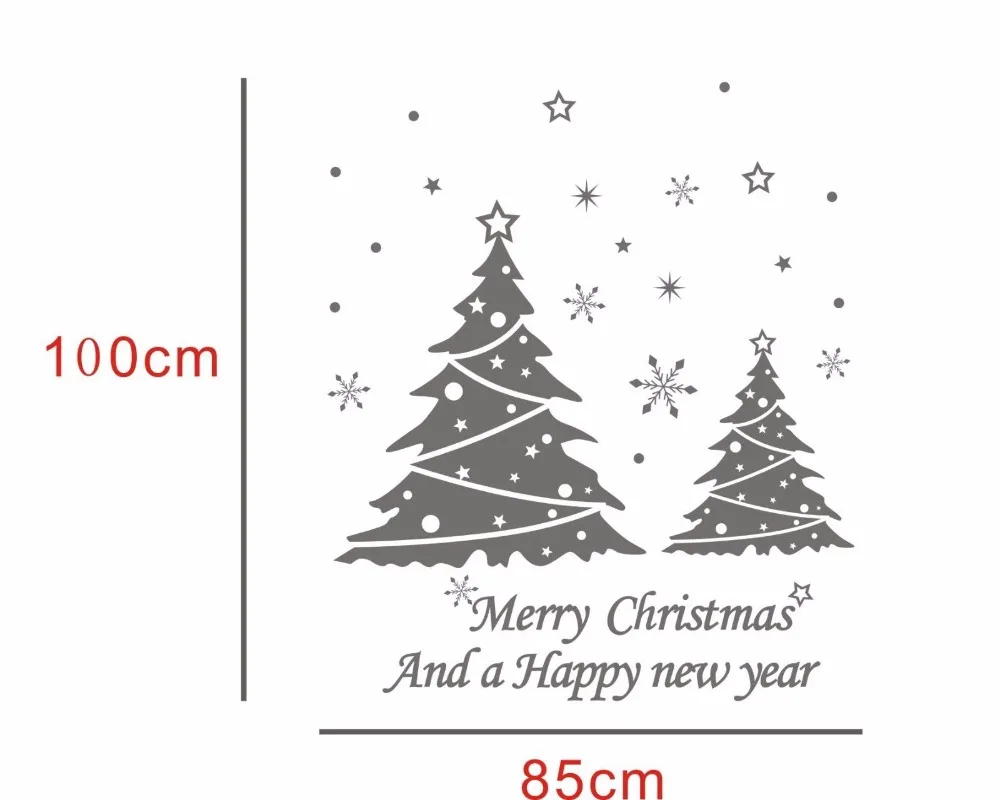 Merry Christmas Tree Removable Windows Vinyl Wall Stickers Decal Home