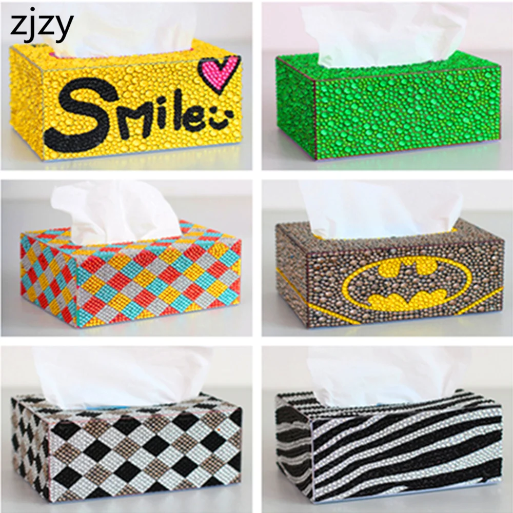 

2019 New Special Shape Diamond Painting Handmade Diy Tissue Box Home Office Car Crystal Diamond Embroidered Cross Stitch