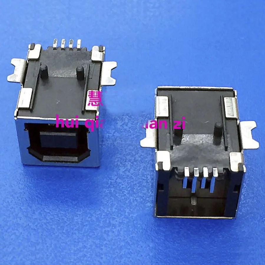 100 قطعة/الوحدة نوع b usb المكونات الذكور موصل smt ل ميناء بيانات الفاكس