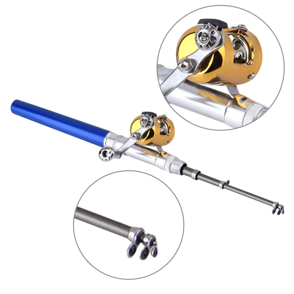 Vara de Pesca Vara de Pesca de Combinação Combinação de Combinação de Alumínio Forma Caneta Telescópica Bolso Mini de Pólo Liga 2018 Dropshipping 33 Caneta forma vara de pesca combinação bolso
