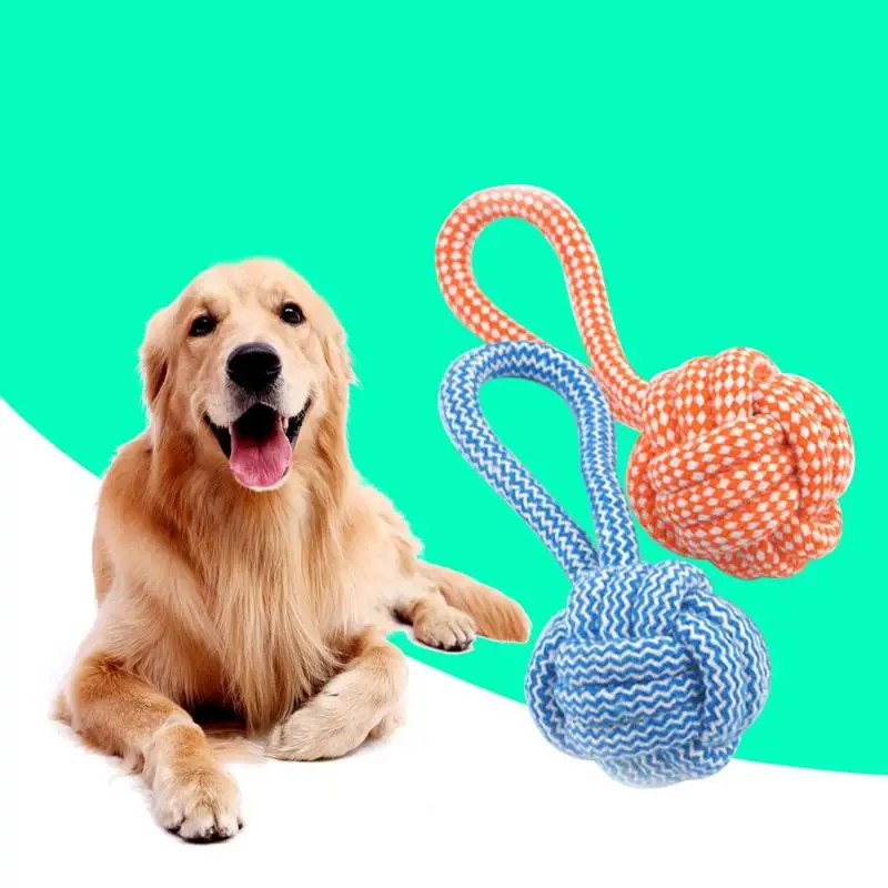 Dog Rope Toy Cute Dog Cotton Braided Rope Ball Pets Puppy Chew Teething