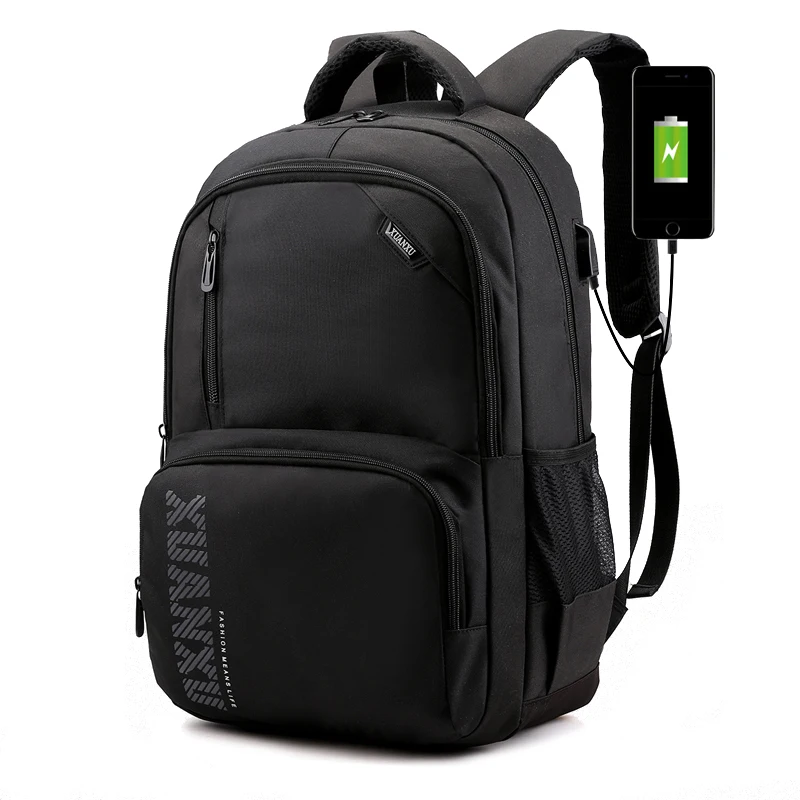 

Fashion Men Laptop Backpack 15.6 inch Waterproof USB Charging Student School Bags Oxford Bagpack For Teenage Boys 2019 Mochila