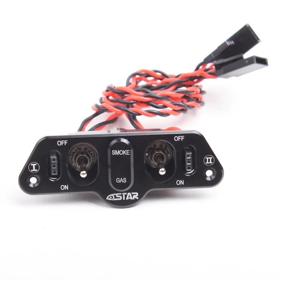 

6STARHOBBY Heavy Duty Metal Dual Power Switch with Dual Fuel Dots TX for RC Helicopter Red/Black F16806/07
