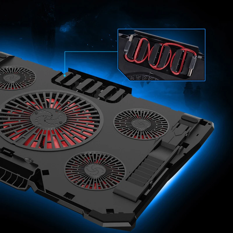 Price Coolcold laptop cooling pad stand high quality laptop cooler with 2 usb adjustable notebook cooler fan stand with LED light 17\