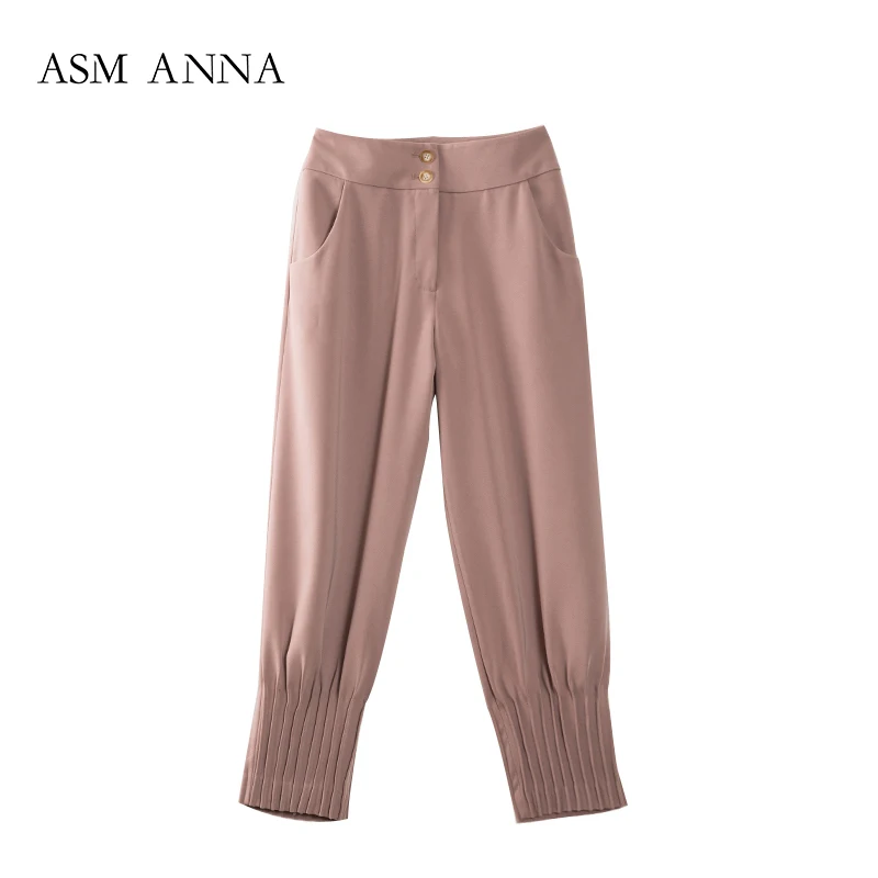 

2018 New Autumn Style Women Clothing Arc Slit Elastic Leggings Pencil Shape Nine Points Women Pants in Black 3300