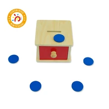Montessori Kids Toy Preschool Training Wood High-Quality Coin Box