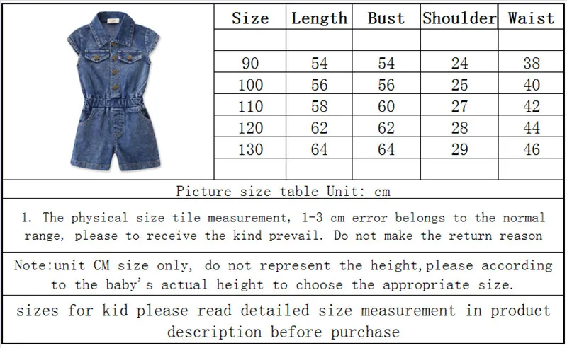 Girls Denim Shorts Blue Jean Overalls Sleeveless Rompers Summer Children's Clothing Newborn Baby Girl Jumpsuit Clothes 2-6Y