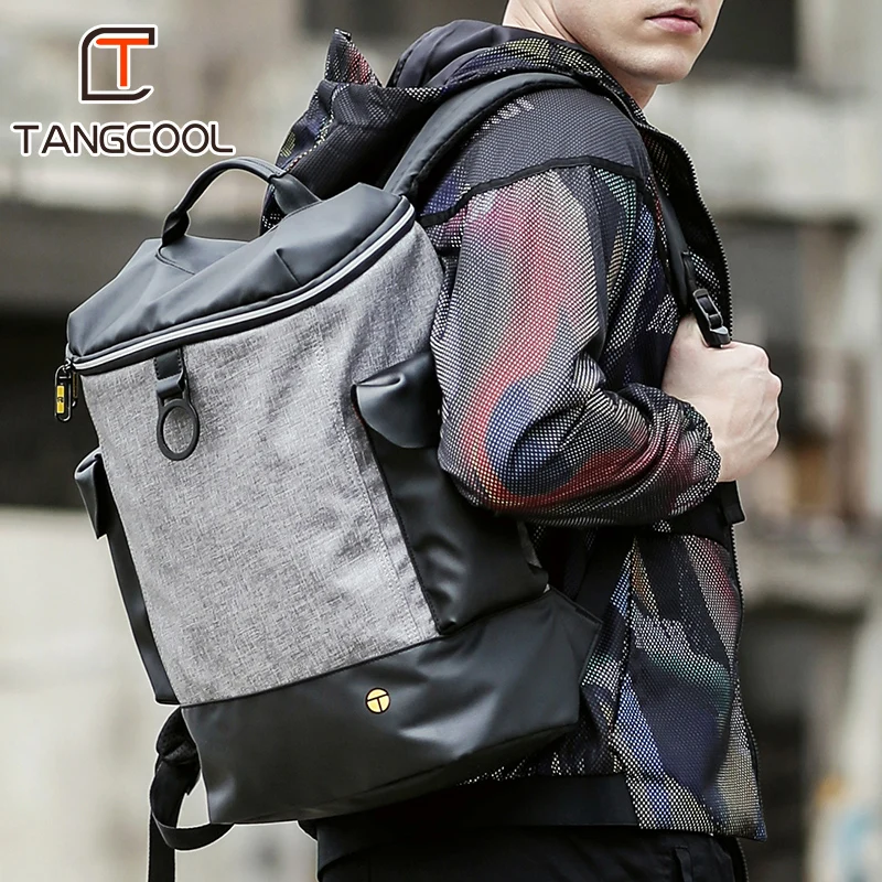 

TANGCOOL Fashion Men Business Backpack Travel Waterproof Slim Laptop Backpack School Bag Office Men Backpack Bag Leather