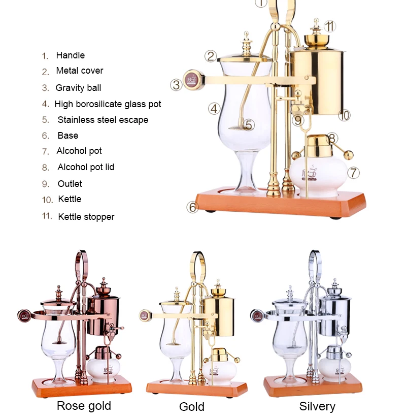 Новый дизайн воды падение Королевский Балансирующий сифонный кофе машина/бельгийское Кофе чайник syphon вакуум кофеварка
