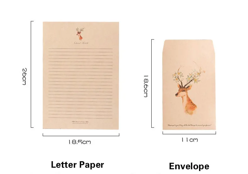 Буквы для любви Творческий лес олень Письмо Бумага старинная буква конверт набор Европейский стиль бумага для письма конверт канцелярские