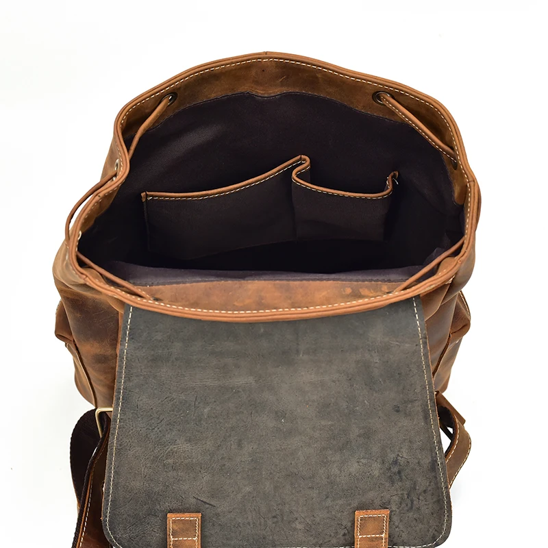 Pockets Show and Large Capacity of Leather Backpack