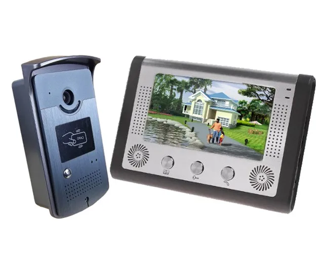 Yobang безопасности Бесплатная доставка 7 дюймов монитор видео-телефон двери контроля доступа проводной интерком для частный дом Вилла видео