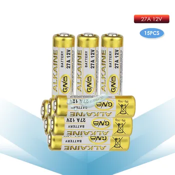 

kpay 15PCS 27A 12V dry alkaline battery 27AE 27MN A27 for doorbell,car alarm,walkman,car remote control etc