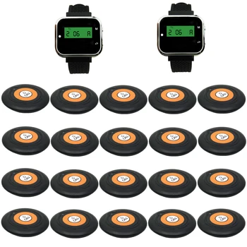 

JINGLE BELLS wireless calling systems 20 transmitters+2 watch pager/waiter calling systems/guest calling buttons for restaurant