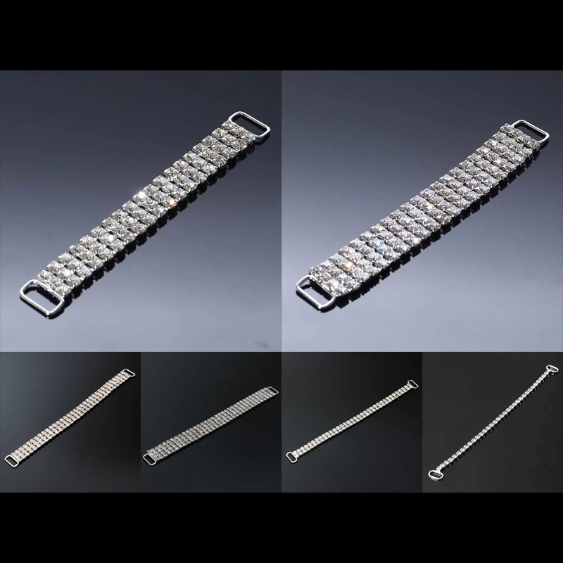 

2016New 8Pcs Crystal Rhinestone Bikini Connectors/ Buckle Metal Chain For Swimming Wear Decoration or Hair accessiores